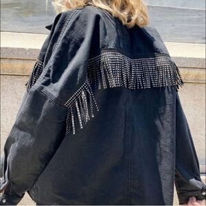 Zara fringed rhinestone jacket๐ค